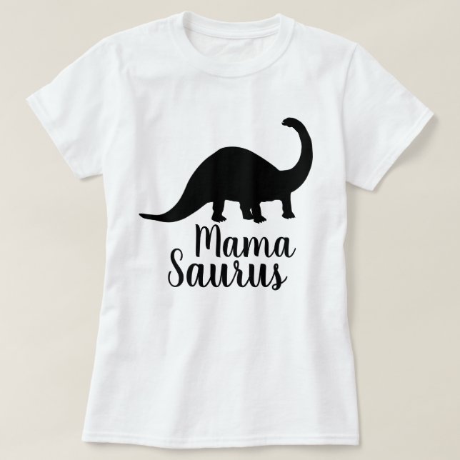 Mama Saurus Brontosaurus Silhouette T-Shirt (Design Front)