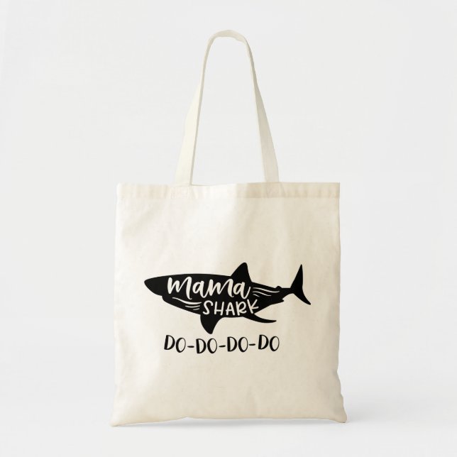 Mama Shark Do-Do-Do-Do Mummy Shark Funny Tote Bag (Front)
