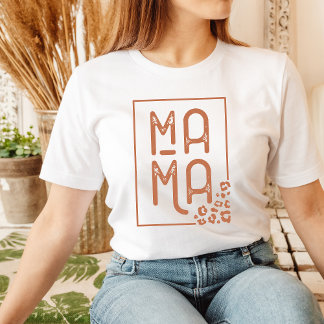 Mama Shirt Leopard Print Mum Graphic Tee for Moms