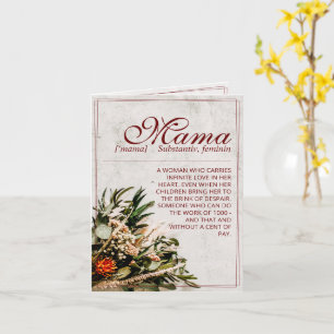 Mama - simply irreplaceable - Bouquet Card