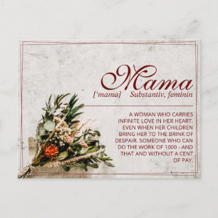 Mama - simply irreplaceable - Bouquet Holiday Postcard