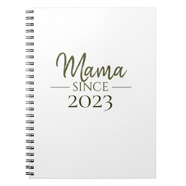 Mama Since Personalised Year Minimal Motherhood  Notebook (Front)