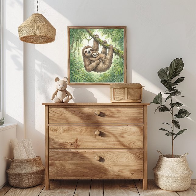 Mama Sloth and Baby Nursery Poster (Creator Uploaded)