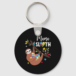 Mama Sloth Puzzle Piece Autism Awareness Autism Mo Key Ring