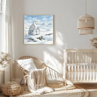 Mama Snowy Owl and Owlets Nursery