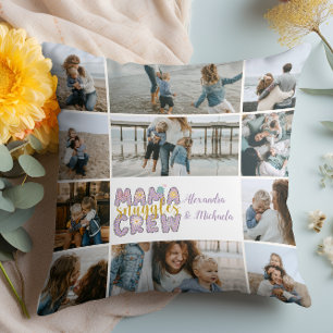 Mama Snuggle Crew Floral 11 Photo Collage Cushion