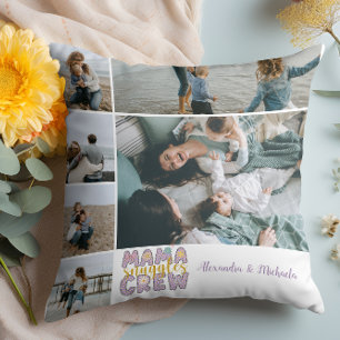 Mama Snuggle Crew Floral 6 Photo Collage Cushion