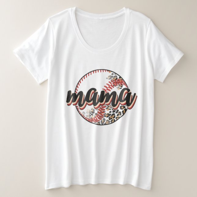 Mama Softball  Plus Size T-Shirt (Design Front)