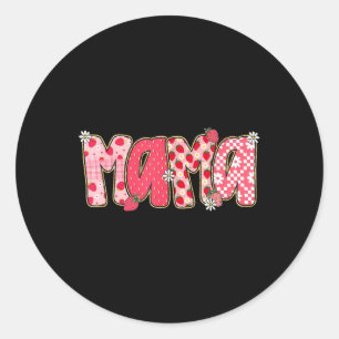 Mama Strawberry Mummy Mum Happy Mothers Day Mum Li Classic Round Sticker