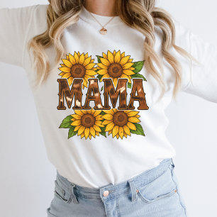 Mama Sunflowers Cowhide Country Western Rustic Mom Sweatshirt