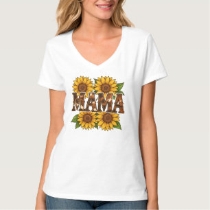 Mama Sunflowers Gift For Mum Mother's Day Rustic  T-Shirt