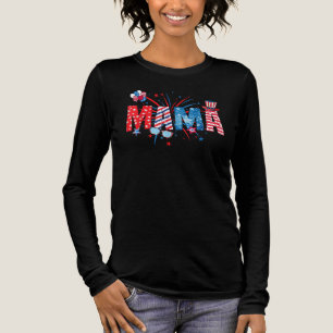 Mama Sunglasses USA Flag Fireworks Patriotic Tri-Blend Shirt