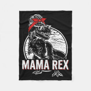 Mama T rex Dinosaur Mum Funny Mama Saurus Birthday Fleece Blanket