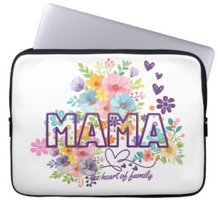 Mama the heart of Family Trendy Design  Laptop Sleeve