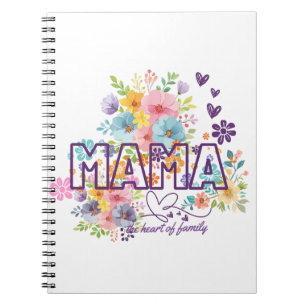 Mama the heart of Family Trendy Design Notebook