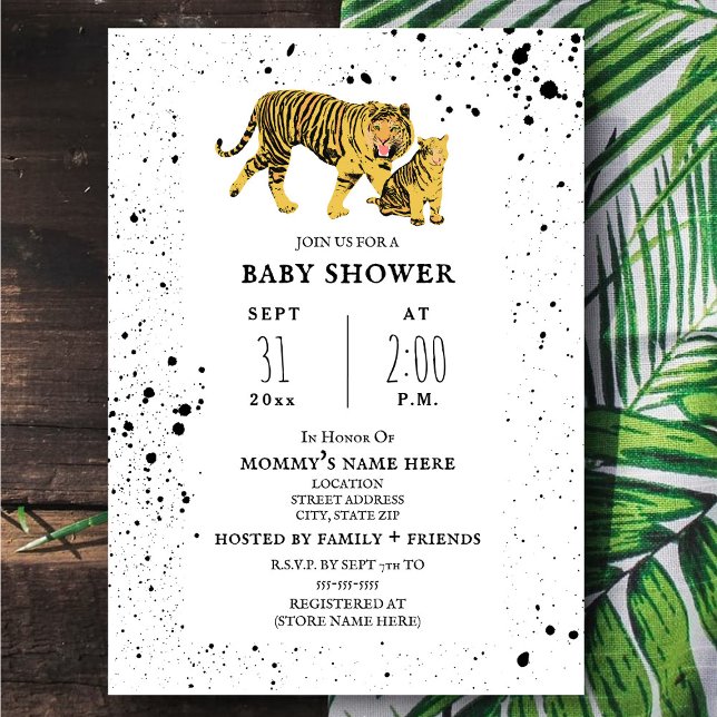 Mama Tiger Neutral Baby Shower Invitation (Creator Uploaded)