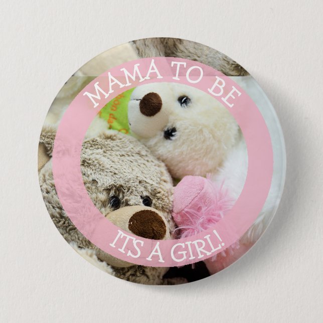 Mama to be, baby shower button, Teddy Bears 7.5 Cm Round Badge (Front)