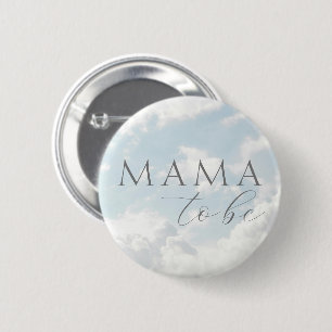 Mama To Be Blue Clouds Baby Shower Button