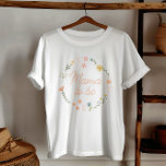 Mama to Be Elegant Wildflowers T-Shirt<br><div class="desc">This elegant mama to be t-shirt features a beautiful botanical wildflower illustration,  with daisy's,  sunflowers,  and more botanicals. The perfect pink and elegant design for your floral baby shower.</div>
