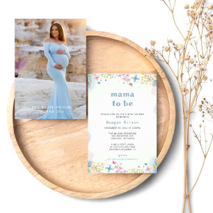 Mama To Be Wildflower Neutral Baby Shower  Invitation