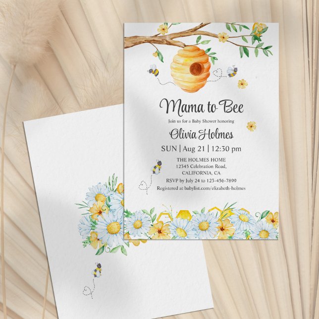 "Mama to Bee" Baby Shower Invitation ("Mama to Bee" Baby Shower Invitation)