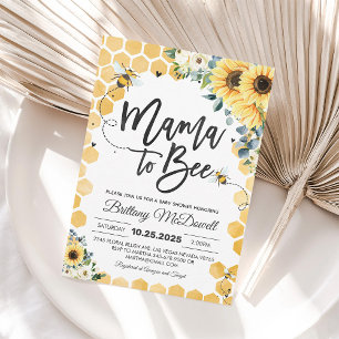 Mama to Bee Baby Shower Invitation Honey Bumblebe