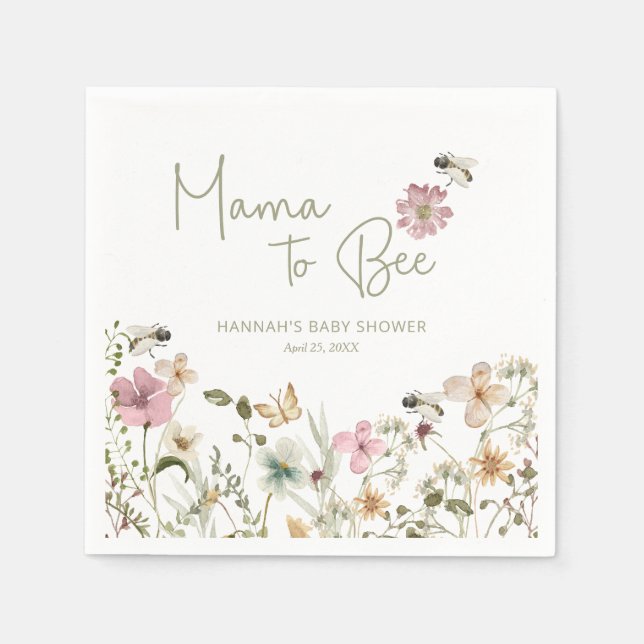 Mama to Bee Baby Shower Napkin (Front)