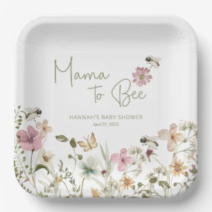Mama to Bee Baby Shower Paper Plate