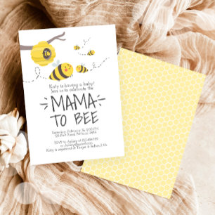 Mama to Bee Cute Honey Neutral Baby Shower Invitation