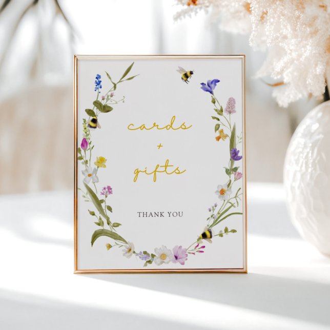 Mama to Bee Floral Wreath Baby Shower Cards Gifts Poster (Creator Uploaded)