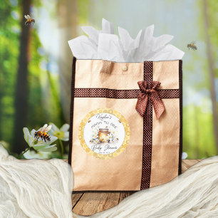 Mama to Bee Flowers and Bees Honey Baby Shower Classic Round Sticker