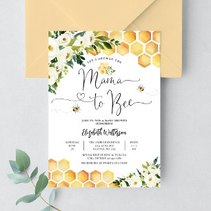 Mama to Bee Gender Neutral Baby Shower  Invitation