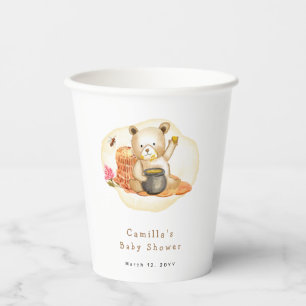 Mama To Bee Teddy Bear Honeycomb Baby Shower  Paper Cups