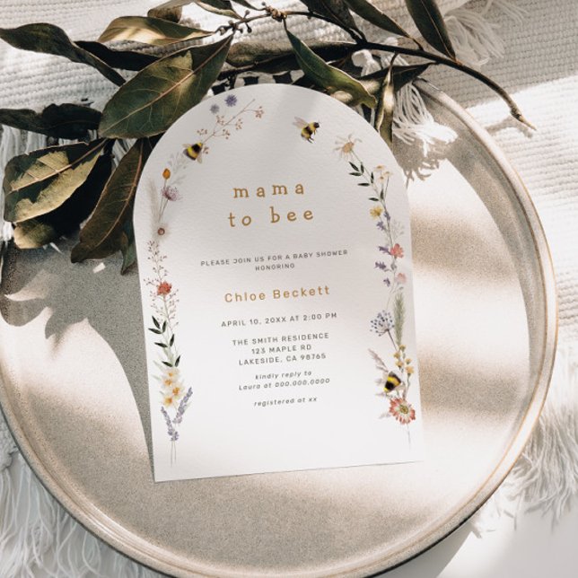 Mama to Bee Wildflower Arch Baby Shower Invitation (Creator Uploaded)