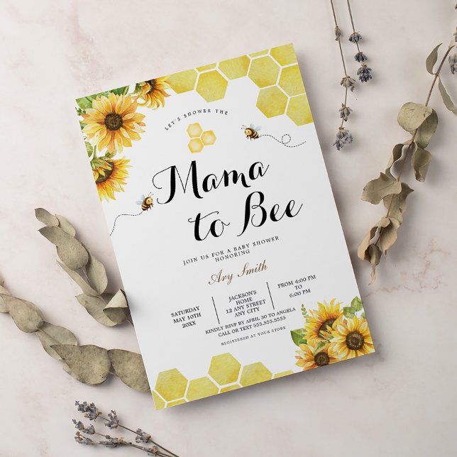 Mama to Bee Wildflower Baby Shower  Invitation (Creator Uploaded)