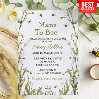 Mama to Bee Wildflower Baby Shower Invitation