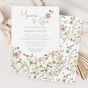 Mama to Bee Wildflower Baby Shower Invitation