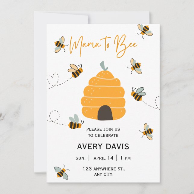 Mama to Bee Wildflower Baby Shower Invitation (Front)