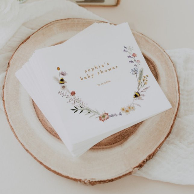 Mama to Bee Wildflower Baby Shower Napkin (Creator Uploaded)