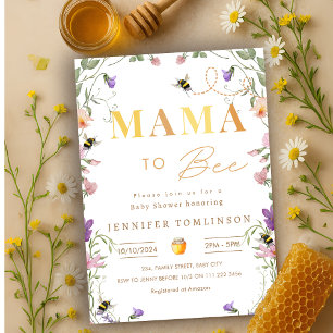 Mama to Bee Wildflower Spring Baby Shower  Invitation