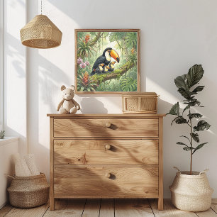 Mama Toucan and Chicks Nursery Poster