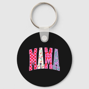 Mama Trendy Chequered Cherries Bow Halloween Famil Key Ring