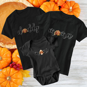 Mama Turkey Retro Thanksgiving Family Matching T-Shirt