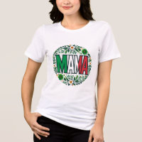 MAMA Typography with Italian Flag and Floral Wreat