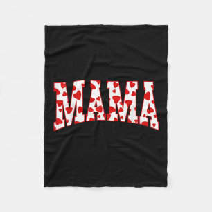 Mama Valentine Heart Valentines Day Family Fleece Blanket