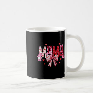 Mama Valentine's Day Groovy Coquette Bow Heart Val Coffee Mug