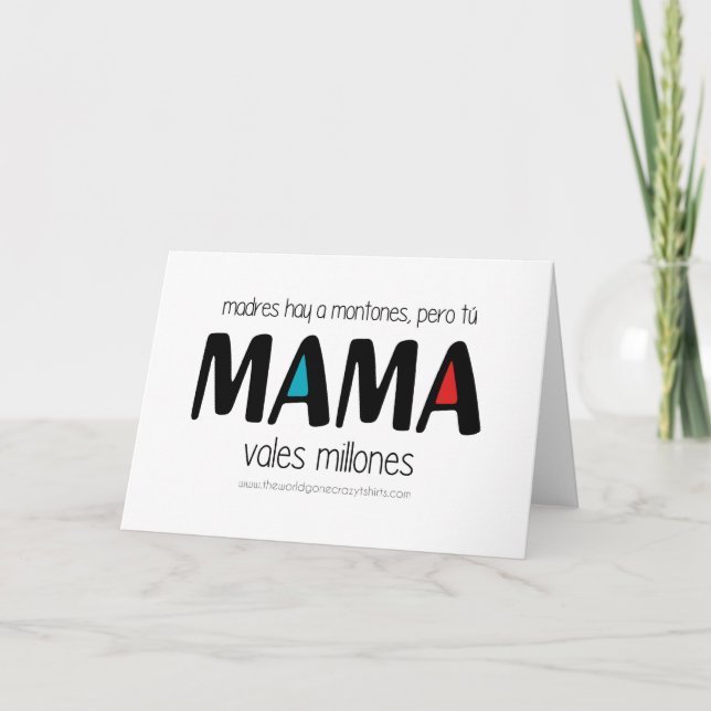 Mama vales millones thank you card (Front)