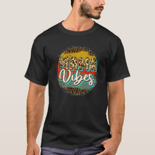Mama Vibes Leopard Cowhide Western Vintage Retro T-Shirt