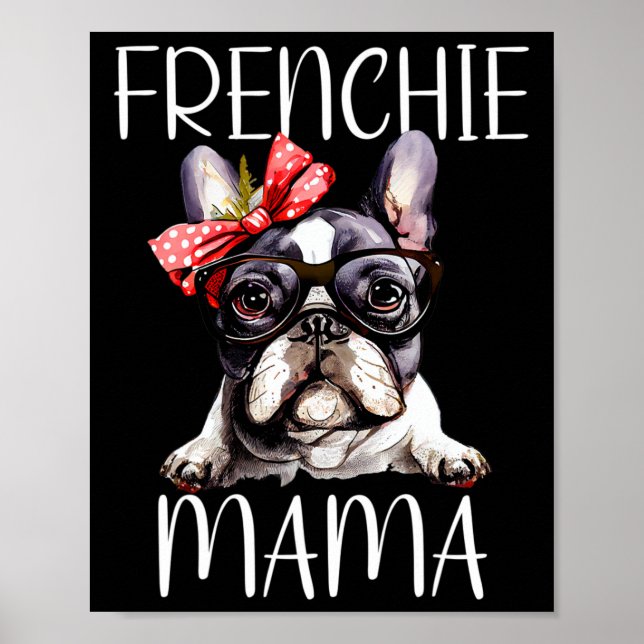 Mama Watercolor French Bulldog Dog Mother's Day Mo Poster (Front)