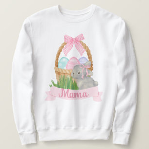 Mama Watercolor Pink Easter Basket Sweatshirt